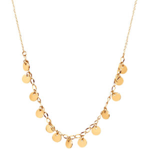 Troli Penízkový náhrdelník z pozlacené oceli