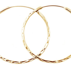 Beneto Módní pozlacené kruhové náušnice ze stříbra AGUC2439/SCS-GOLD 3 cm