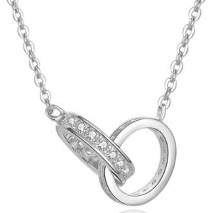 Beneto Stříbrný náhrdelník s propojenými kroužky AGS1228/47