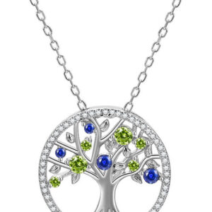 Beneto Stříbrný náhrdelník s třpytivými zirkony Strom života AGS1232/47
