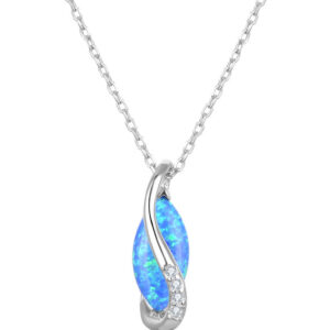 Beneto Stříbrný náhrdelník se syntetickým opálem AGS1324/47