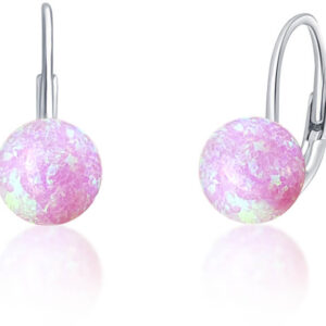 JVD Jemné stříbrné náušnice s růžovými syntetickými opály SVLE0783XF6O400