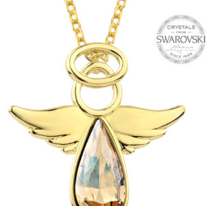 Levien Pozlacený náhrdelník s třpytivým krystalem Angel Rafael