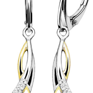 MOISS Elegantní stříbrné bicolor náušnice E0001306