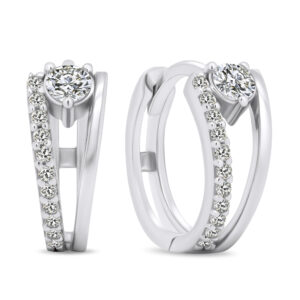 Brilio Silver Oslnivé kruhové náušnice se zirkony EA503W