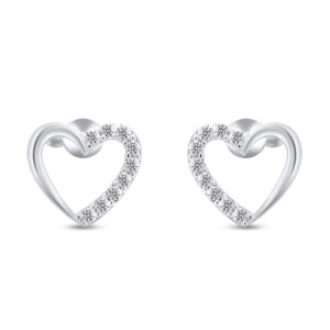 Brilio Silver Romantické stříbrné náušnice třpytivá srdíčka EA356W