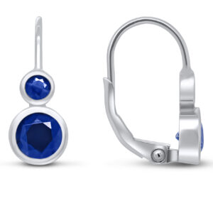 Brilio Silver Stříbrné náušnice s tmavě modrými zirkony EA63WB