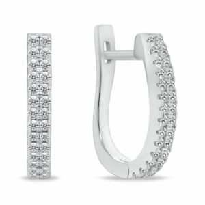 Brilio Silver Třpytivé stříbrné kruhové náušnice EA132W