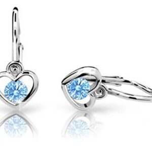 Cutie Jewellery Dětské náušnice z bílého zlata C1943-10-X-2 světle modrá