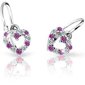 Cutie Jewellery Dětské náušnice z bílého zlata C2157-10-X-2 fuchsiová
