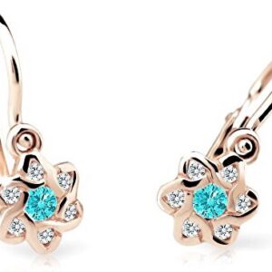 Cutie Jewellery Dětské náušnice z růžového zlata C2149-10-X-4 světle zelená
