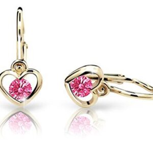 Cutie Jewellery Dětské náušnice ze žlutého zlata C1943-10-X-1 fuchsiová