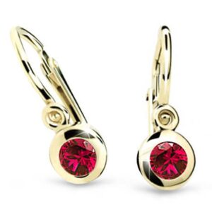 Cutie Jewellery Zlaté dětské náušnice C1537-10-X-1 červená