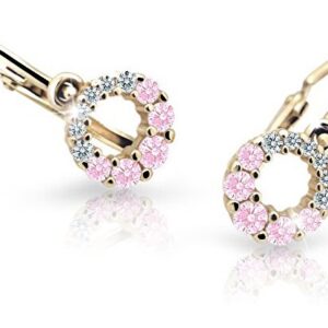 Cutie Jewellery Zlaté dětské náušnice C2154-10-X-1 růžová