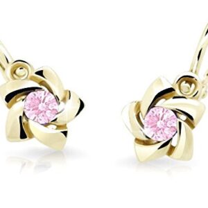 Cutie Jewellery Zlaté dětské náušnice C2201-10-X-1 růžová