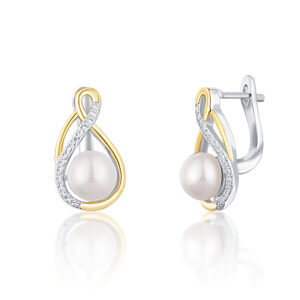 JwL Luxury Pearls Elegantní bicolor náušnice s pravými perlami JL0721
