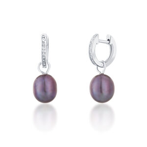 JwL Luxury Pearls Stříbrné kruhové náušnice á la vévodkyně Kate s pravou perlou a zirkony 3v1 JL0733