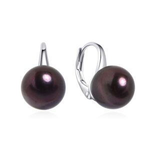 MOISS Elegantní stříbrné náušnice s černými perlami EP000092