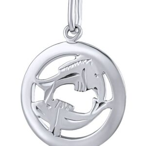 Silvego Stříbrný přívěsek znamení zvěrokruhu Ryby - kulatý SILVEGOB10283S03