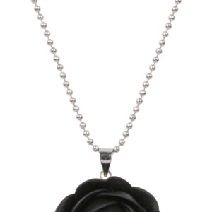 Troli Černý náhrdelník kytička