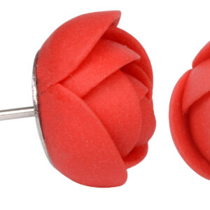 Troli Červené náušnice puzetky menší kytičky