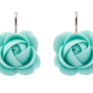 Troli Mentolové visací náušnice ve tvaru kytiček