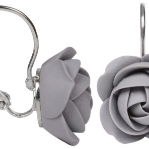 Troli Šedé visací náušnice kytičky