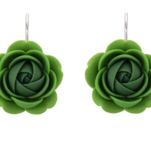 Troli Zelené visací náušnice Kytičky Cool Green