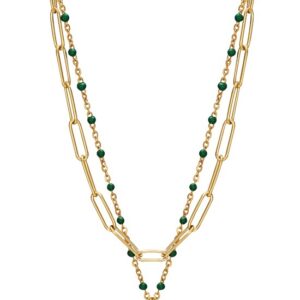 Viceroy Dvojitý pozlacený náhrdelník s pírkem Kiss 75308C01012