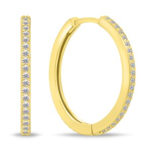 Brilio Silver Třpytivé pozlacené náušnice kruhy EA159Y 2