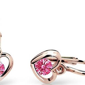 Cutie Jewellery Dětské náušnice z růžového zlata C1943-10-X-4 fuchsiová