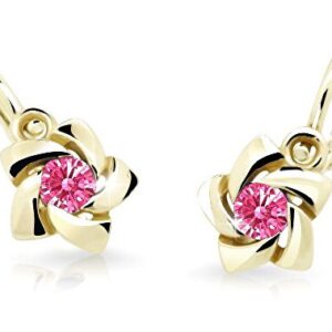 Cutie Jewellery Zlaté dětské náušnice C2201-10-X-1 fuchsiová