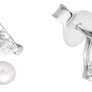 JwL Luxury Pearls Jemné náušnice s pravou perlou a krystaly JL0586