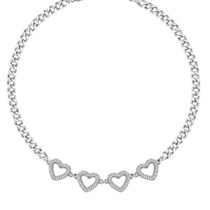 Morellato Romantický ocelový náhrdelník se srdíčky Bagliori SAVO22