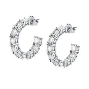 Morellato Třpytivé stříbrné náušnice kruhy se zirkony Tesori SAIW119