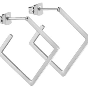 Troli Čtvercové ocelové náušnice