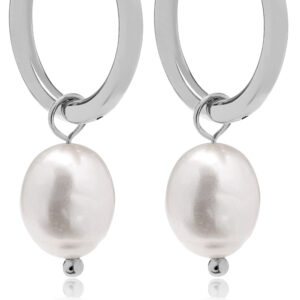 Troli Půvabné ocelové náušnice s pravými perlami 2v1 VAAXF340S