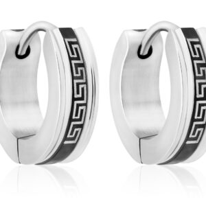 Troli Stylové ocelové náušnice kruhy VSE004S-PET