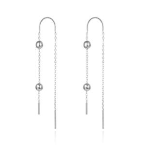 Beneto Dlouhé stříbrné náušnice se zirkony AGUV1965