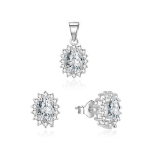 Beneto Elegantní stříbrná souprava šperků se zirkony AGSET159 (přívěsek