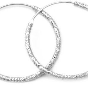 Beneto Luxusní kruhové stříbrné náušnice AGUC644/N 1