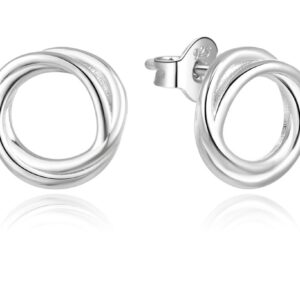 Beneto Minimalistické stříbrné náušnice kruhy AGUP1871