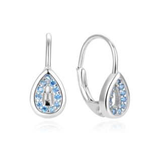 Beneto Módní stříbrné náušnice s modrými zirkony AGUC1294DL