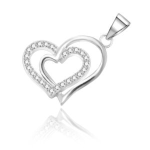 Beneto Originální stříbrný srdíčkový přívěsek AGH514