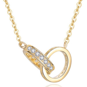 Beneto Pozlacený náhrdelník s propojenými kroužky AGS1229/47-GOLD