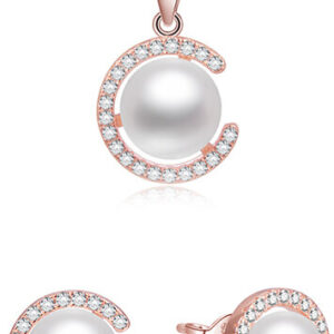 Beneto Pozlacený set šperků s pravými perlami AGSET285P-ROSE (náušnice