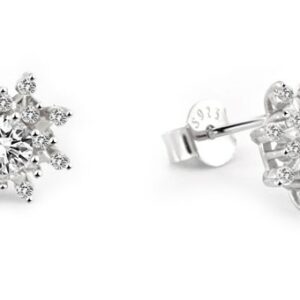 Beneto Slušivé stříbrné náušnice Vločka AGUP2749