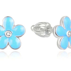 Beneto Stříbrné kytičkové náušnice AGUP1833S