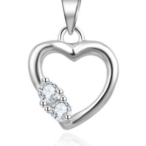 Beneto Stříbrný srdíčkový přívěsek AGH672