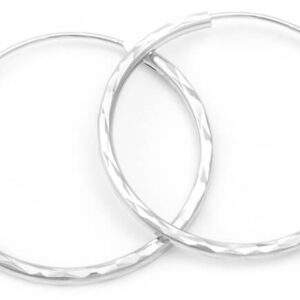 Beneto Třpytivé stříbrné kruhové náušnice AGUC2097/30/N